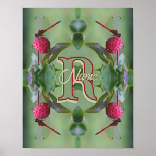 Affiche Monogramme personnalisé Votre initiale Nom Libellu