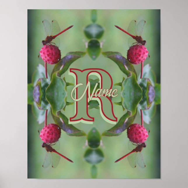 Affiche Monogramme personnalisé Votre initiale Nom Libellu (Devant)