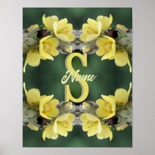 Affiche Monogramme personnalisé Votre initiale Nom Mullein