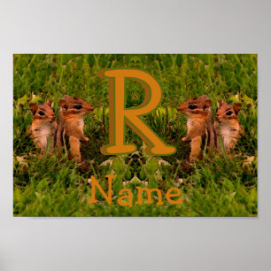 Affiche Monogramme personnalisé Votre puce initiale Nom Ta