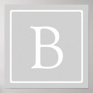 Affiche Monogramme simple gris clair