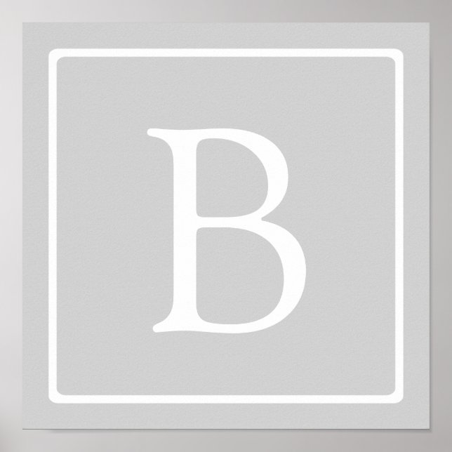 Affiche Monogramme simple gris clair (Devant)