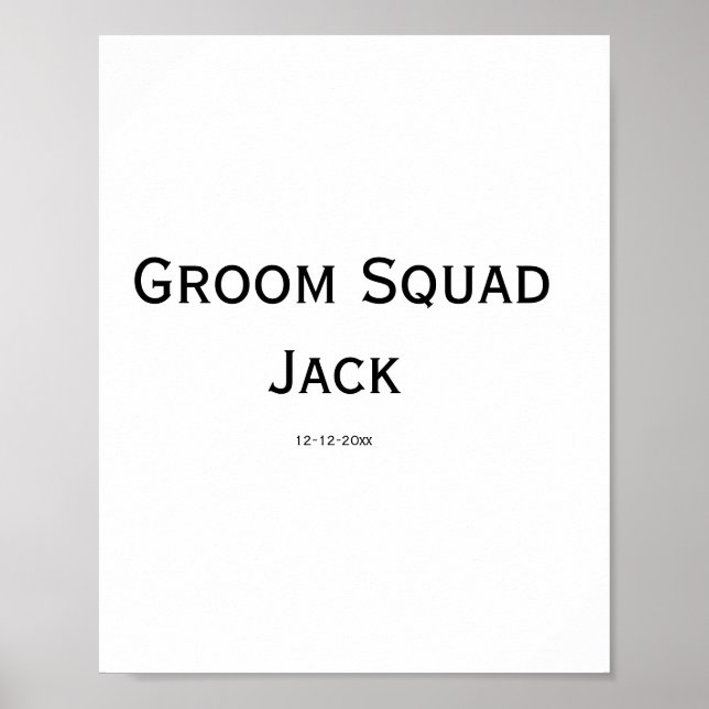 Affiche monogramme simple personnalisé ajouter votre nom m (Devant)