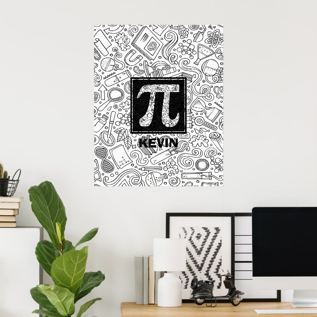 Affiche Monogramme sur mesure - Symbole Pi (Bureau à domicile)