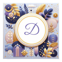 Monogramme violet et mur d'or