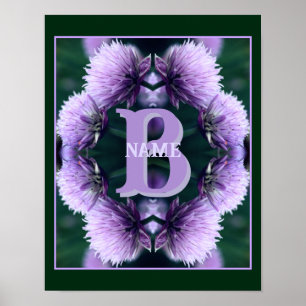 Affiche Monogramme Votre Nom Initial Allium Personnalisé
