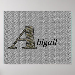 Affiche Monogramme Votre Nom Initial Un Hydrangea Floral P