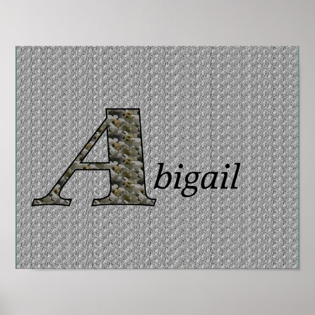 Affiche Monogramme Votre Nom Initial Un Hydrangea Floral P (Devant)