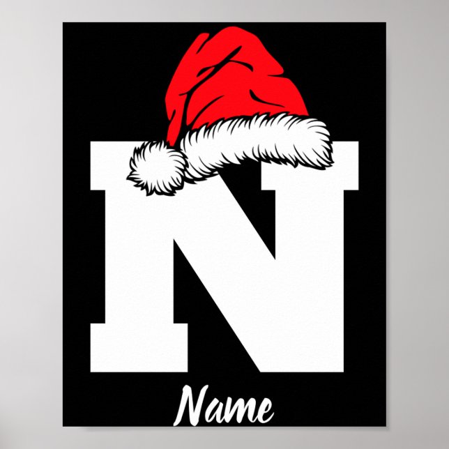 Affiche Monogrammed Family Christmas With Name  (Devant)