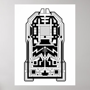 Affiche Monolithe géométrique Abstrait noir et blanc