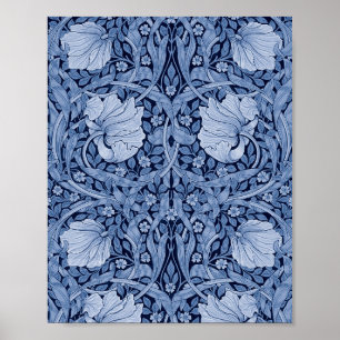 Affiche Monotone bleu Pimpernel, William Morris
