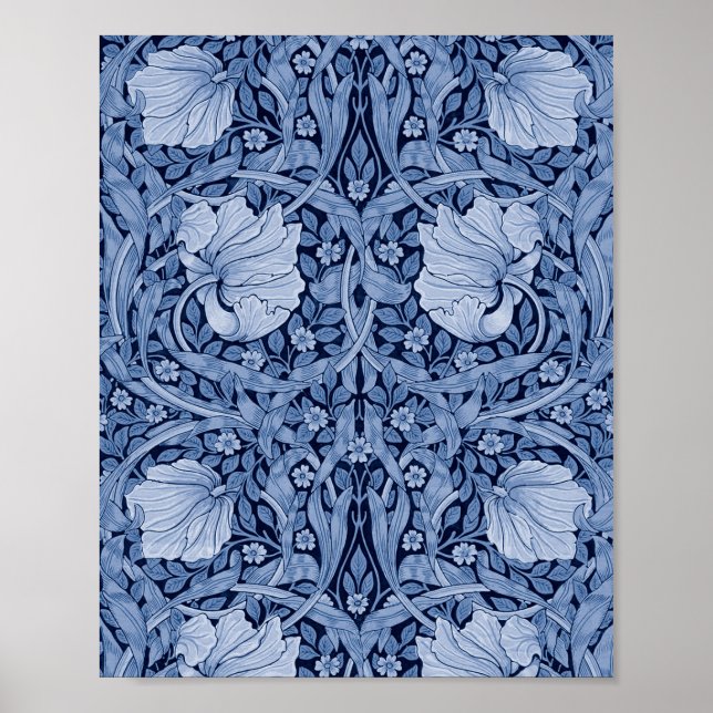 Affiche Monotone bleu Pimpernel, William Morris (Devant)
