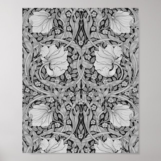 Affiche Monotone gris Pimpernel, William Morris (Devant)