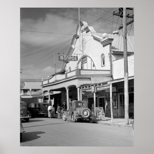 Affiche Monroe Cafe, Key West, années 1930 (Devant)
