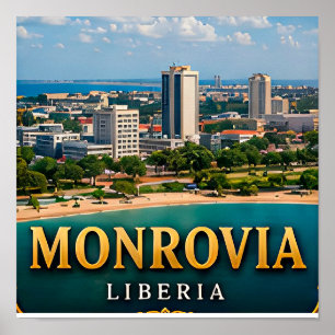Affiche Monrovia Côte Atlantique et Patrimoine Libérien