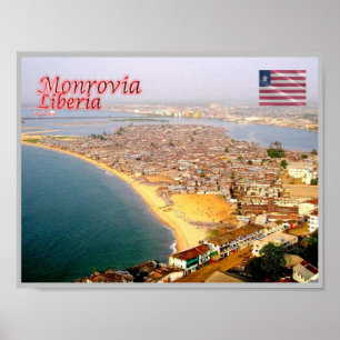 Affiche Monrovia - Liberia - Vue aérienne -