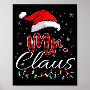Affiche Monsieur et Madame Claus Pyjama de Noël assorti po