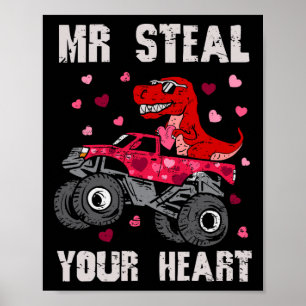 Affiche Monsieur Voler Votre Cœur Dinosaure Monster Truck