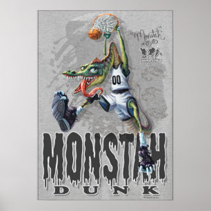 Affiche Monstah Dunk Dinosaur Basket