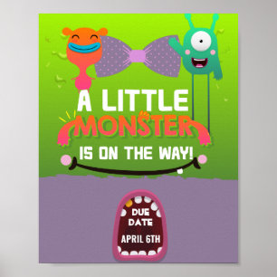 Affiche Monster Baby shower - Ils ont créé un Monster