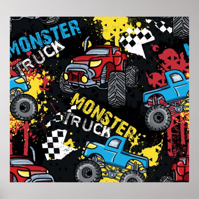 Affiche Monster Car : Abstrait Motif enfant (Devant)
