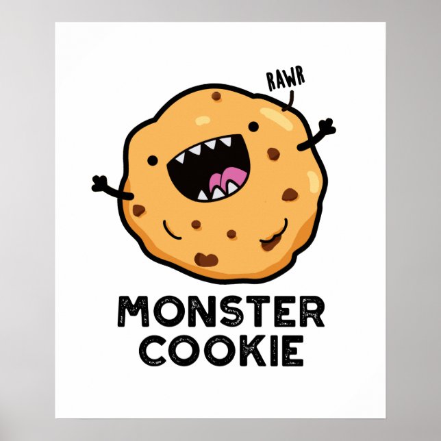 Affiche Monster Cookie Funky Food Pun (Devant)