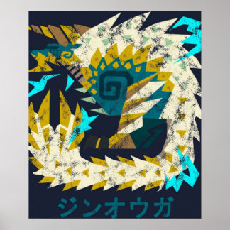 Affiche Monster Hunter World Iceborne Zinogre Kanji Icon