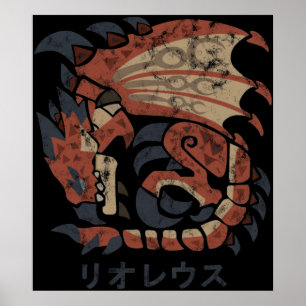 Affiche Monster Hunter World Rathalos Kanji Icon