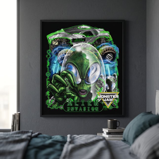 Affiche Monster Jam Invasion Alien (Simulated poster in frame)