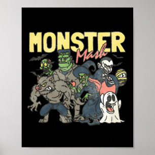 Affiche Monster Mash Happy Halloween Saison Éffrayante Tri