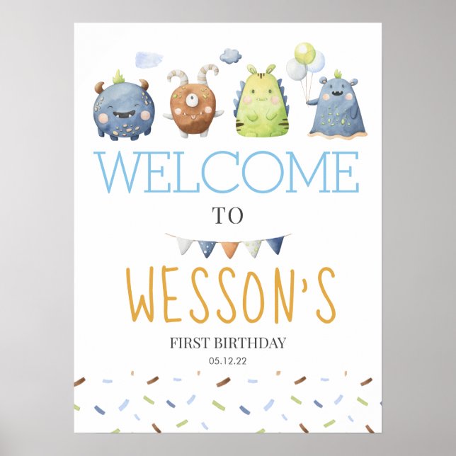 Affiche Monster Poster, Monster signe de bienvenue (Devant)