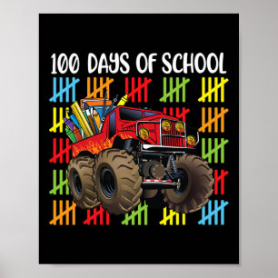 Affiche Monster Truck 100e Jour De Scolaires Garçons Enfan