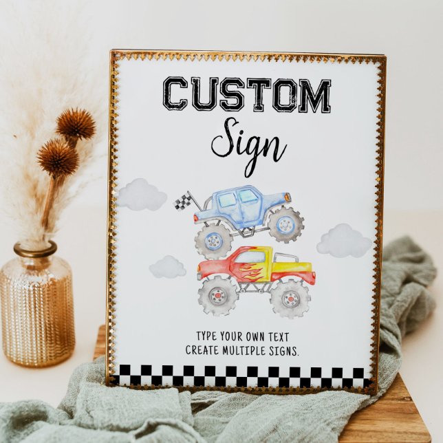 Affiche Monster Truck Anniversaire de la table de fête (Créateur téléchargé)