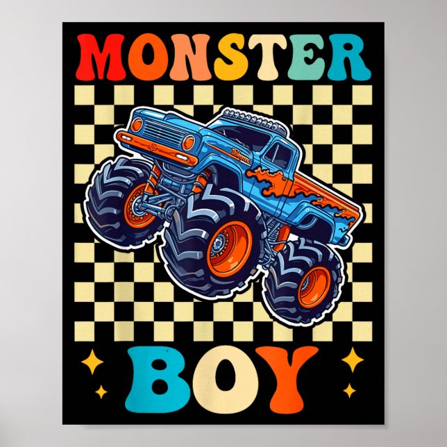 Affiche Monster Truck Boy Family Matching Monster Trucks B (Devant)