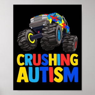 Affiche Monster Truck Crushing Austim Sensibilisation sur 