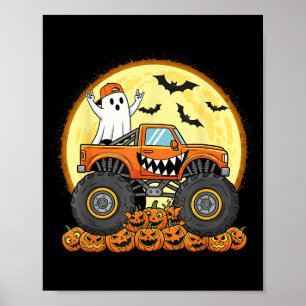 Affiche Monster Truck Cute Boo Citrouille Funny Halloween