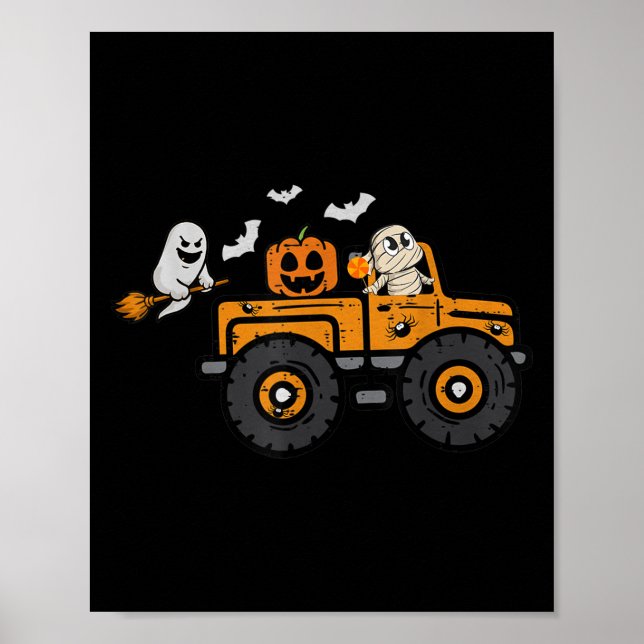 Affiche Monster Truck Ghost Citrouille Costume Halloween G (Devant)