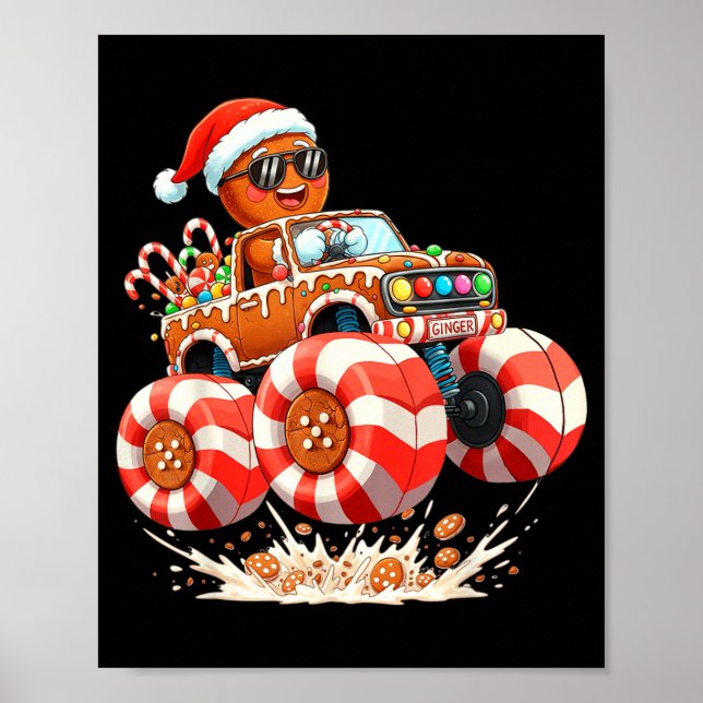 Affiche Monster Truck Gingerbread Man Christmas  (Devant)