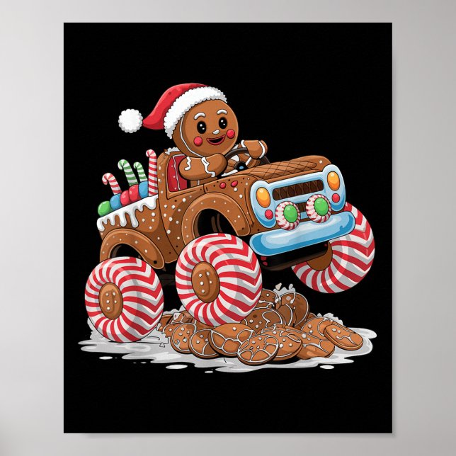 Affiche Monster Truck Gingerbread Man Funny Christmas Baki (Devant)