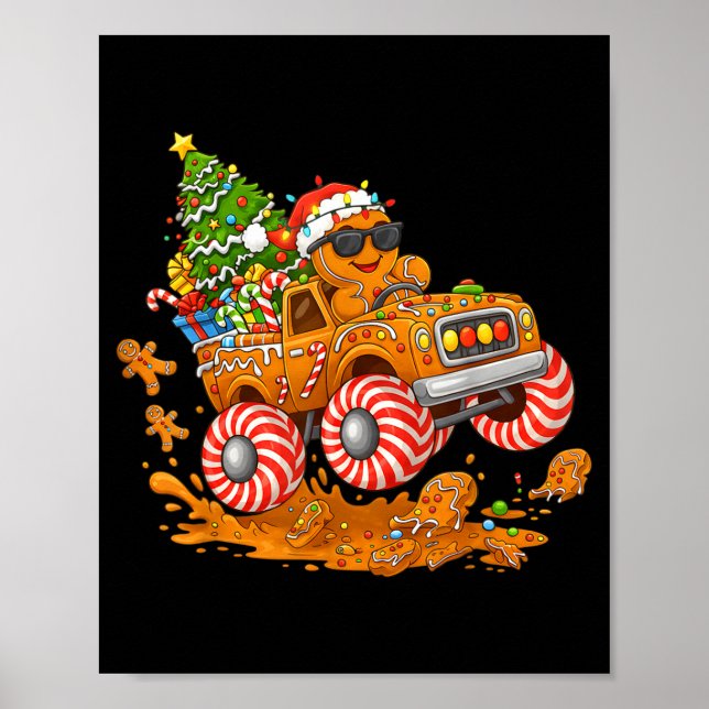 Affiche Monster Truck Gingerbread Man Funny Christmas Baki (Devant)