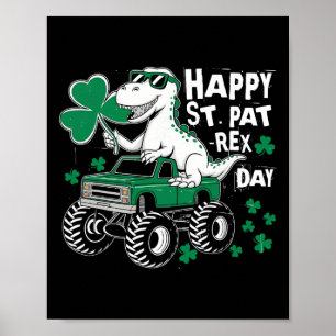 Affiche Monster Truck St Patricks Day Dinosaure St Patrick