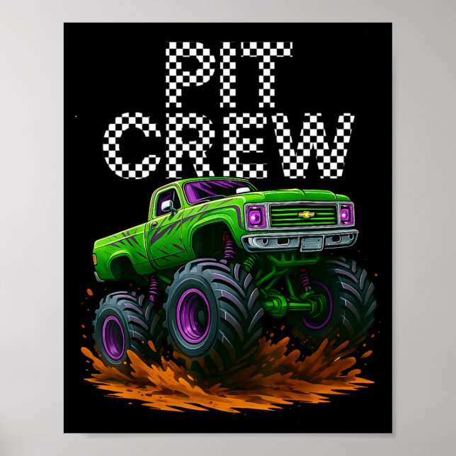 Affiche Monster Truck T Crew Family Matching Birthday Part (Devant)