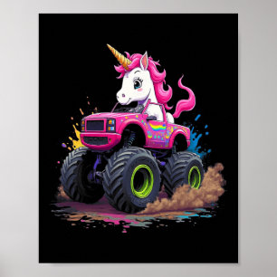 Affiche Monster Truck Unicorn Anniversaire Party Monster T