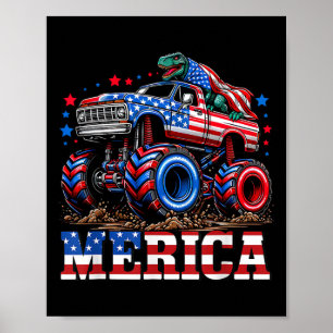 Affiche Monster Truck Usa Drapeau Patriotique Toddlers Gar
