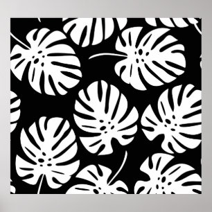 Affiche Monstera coloré Feuilles Floral Abstrait