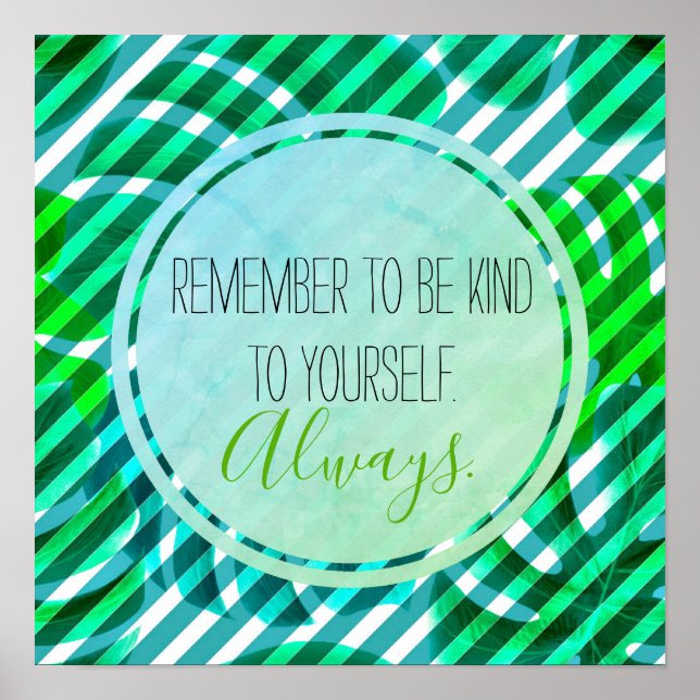 Affiche Monstère tropicale Feuilles et rayures Inspiration (Devant)