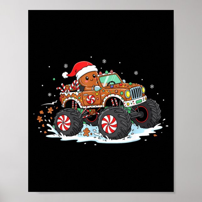 Affiche Monstertruck Gingerbread Kids Funny Christmas Baki (Devant)