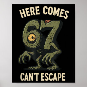 Affiche Monstre Cyclope 6x7 Meme Hanté Numéro 67 Halloween