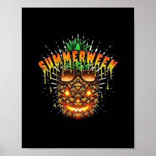 Affiche Monstre d'ananas tropical Halloween classique