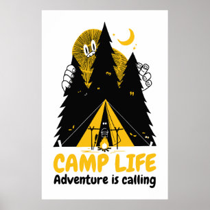 Affiche Monstre de Camping Drôle – Aventure de la Vie de C